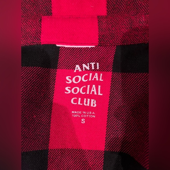 Anti Social Social Club Kkoch ASSC red Flannel - Picture 4 of 4